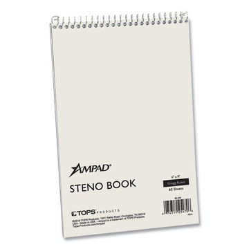 Ampad® Steno Pads, Gregg Rule, White Cover, 60 Green-tint 6 X 9 Sheets freeshipping - TVN Wholesale